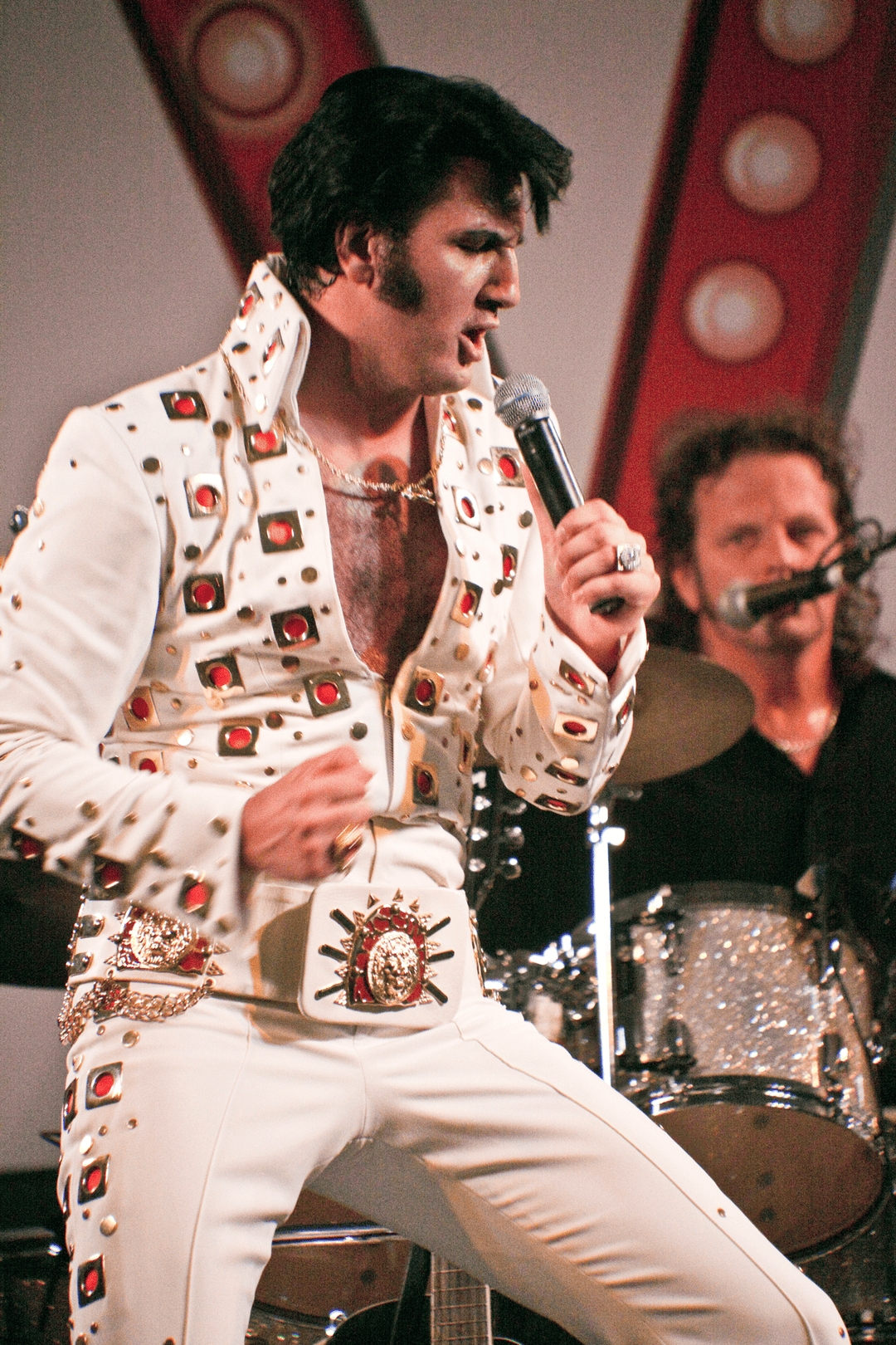 Elvis performing secular music.