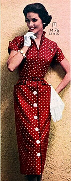1950s fashion - women's dresses Sears catolog