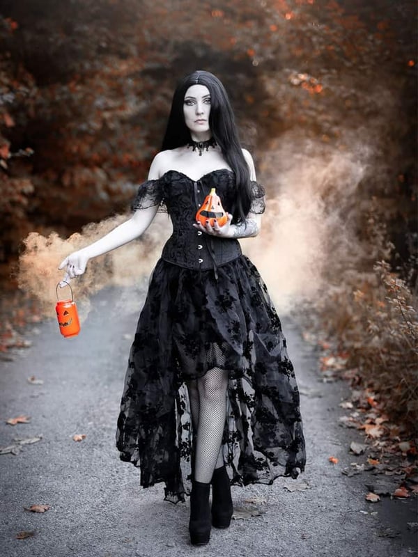 Halloween Pumpkin Dresses for Women 2023 Vintage Gothic Dress
