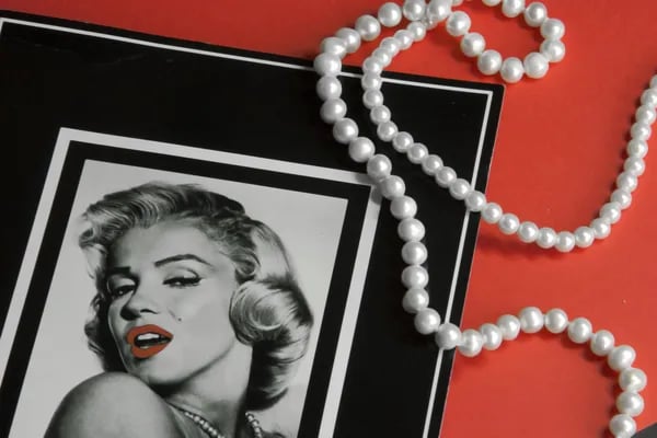 Card with marilyn monroe portret — Stock Photo, Image